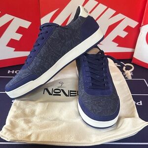 Novella Royale Blue Patterned Men's Sneakers
